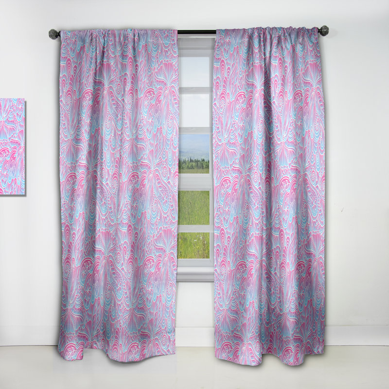 Rideau Boho, motif de dégradé occultant - motif de dégradé ondulé, L 52 po x L 108 po