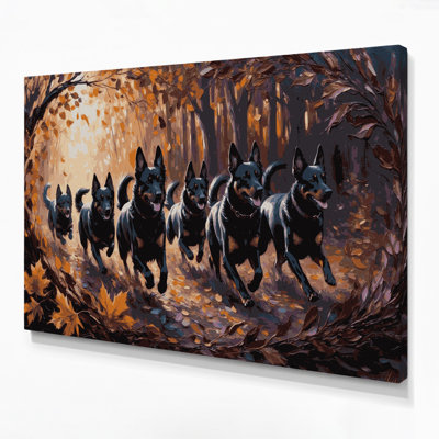 Dogs Schipperke Black Canvas Wall Art