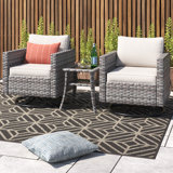 Baukje Wood 2 - Person Patio Conversation Sets with Cushions