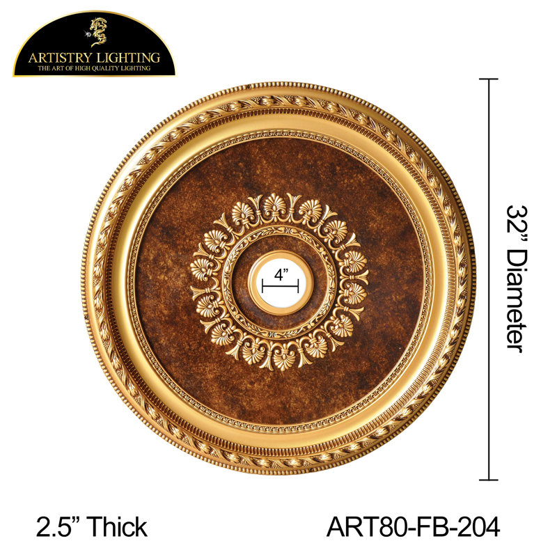 Round Brown Marble Center Ceiling Medallion
