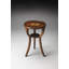  Table de bout ronde transitionnelle en bois de cerisier de 24 po avec tablette