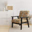 Fauteuil d'appoint rembourré blanc et beige Dahlia
