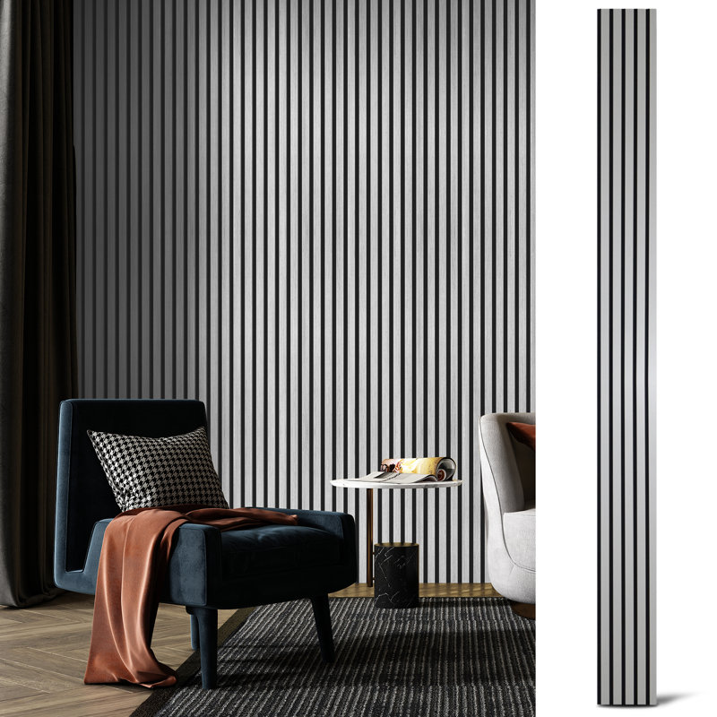 Panneaux muraux décoratifs en panneau de fibres à densité moyenne 3D 4 pièces x 94,5 po x 7,9 po (20,73 pieds carrés / caisse)