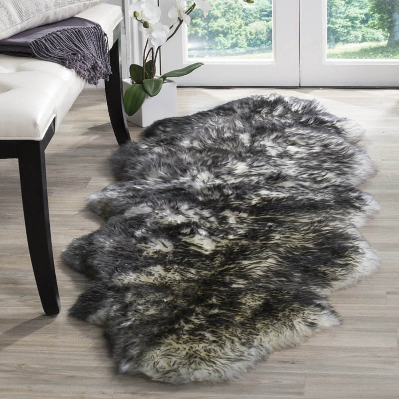 Tapis à motif de peau de mouton Tateos, Tapis de couloir 2 pi x 6 pi