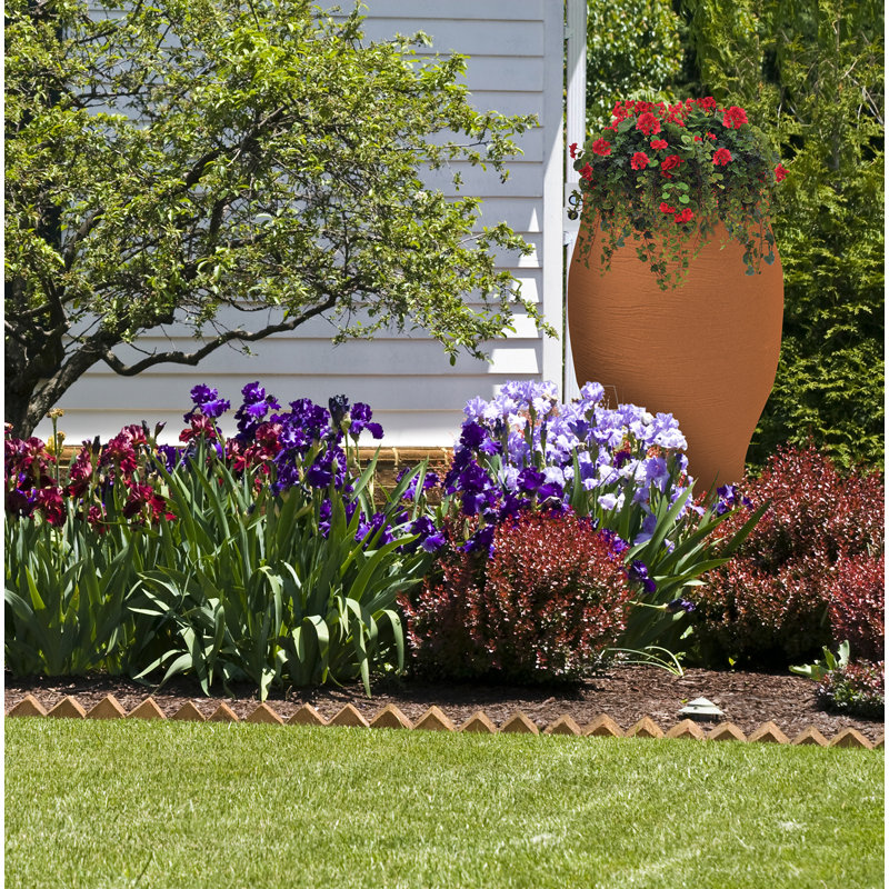 Terracotta 50 Gallon Plastic Rain Barrel with Planter