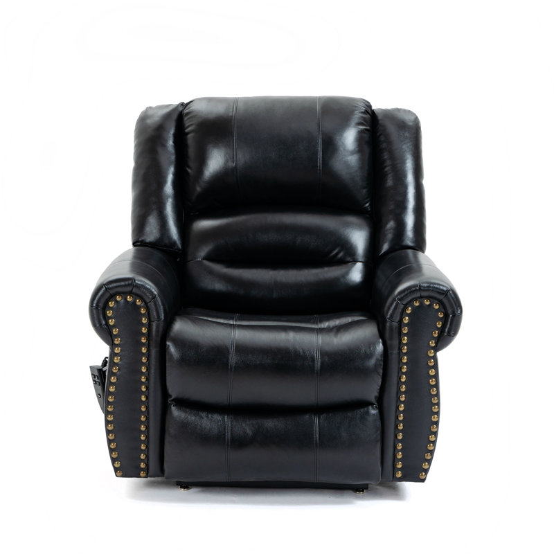 Hoxha 40,15 de large, Cuir véritable noir
