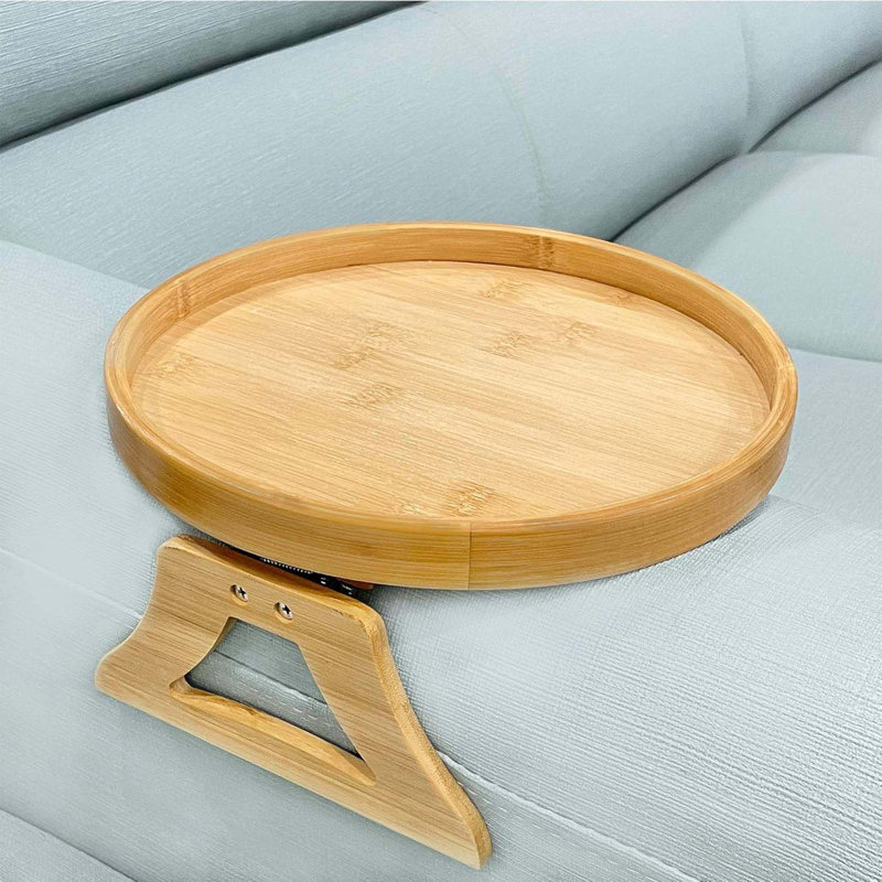 Sofa Arm Clip Tray, Side Table For Remote Controls/Drinks/Gamepads Holder, Yellow
