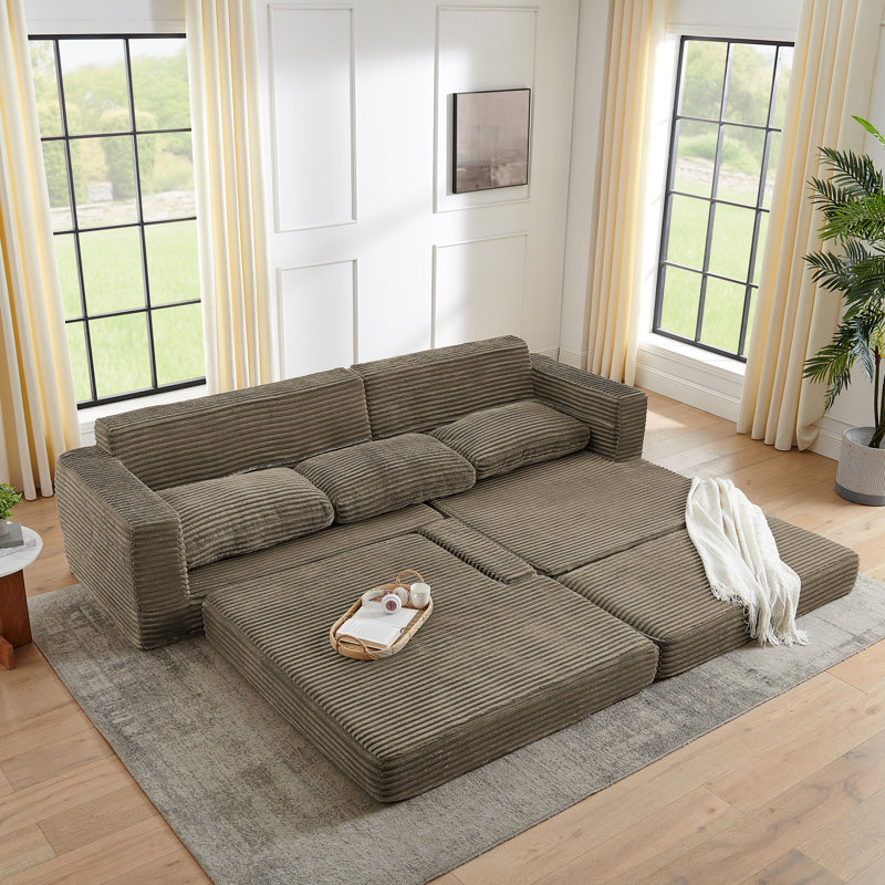 Siège de droite brun avec tissu éponge doux pour un canapé modulaire relaxant et confortable