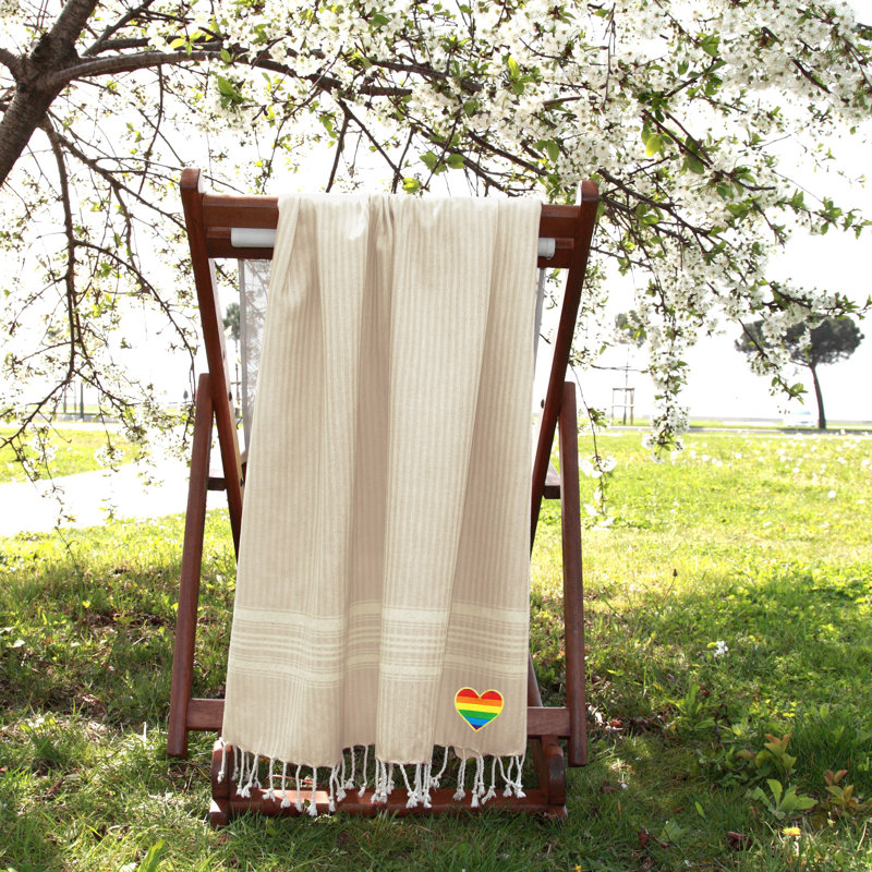  Serviette de plage turque en coton, Beige