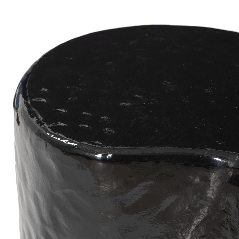 Dulcie End Table-Glossy Black Cast Aluminum