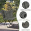 Foldable camping chair, upholstered folding chair, fishing chair with carrying bag, butterfly-shaped garden chair, made of imitation suede Oxford fabric, 84 x 88 x 67cm, 2 seater