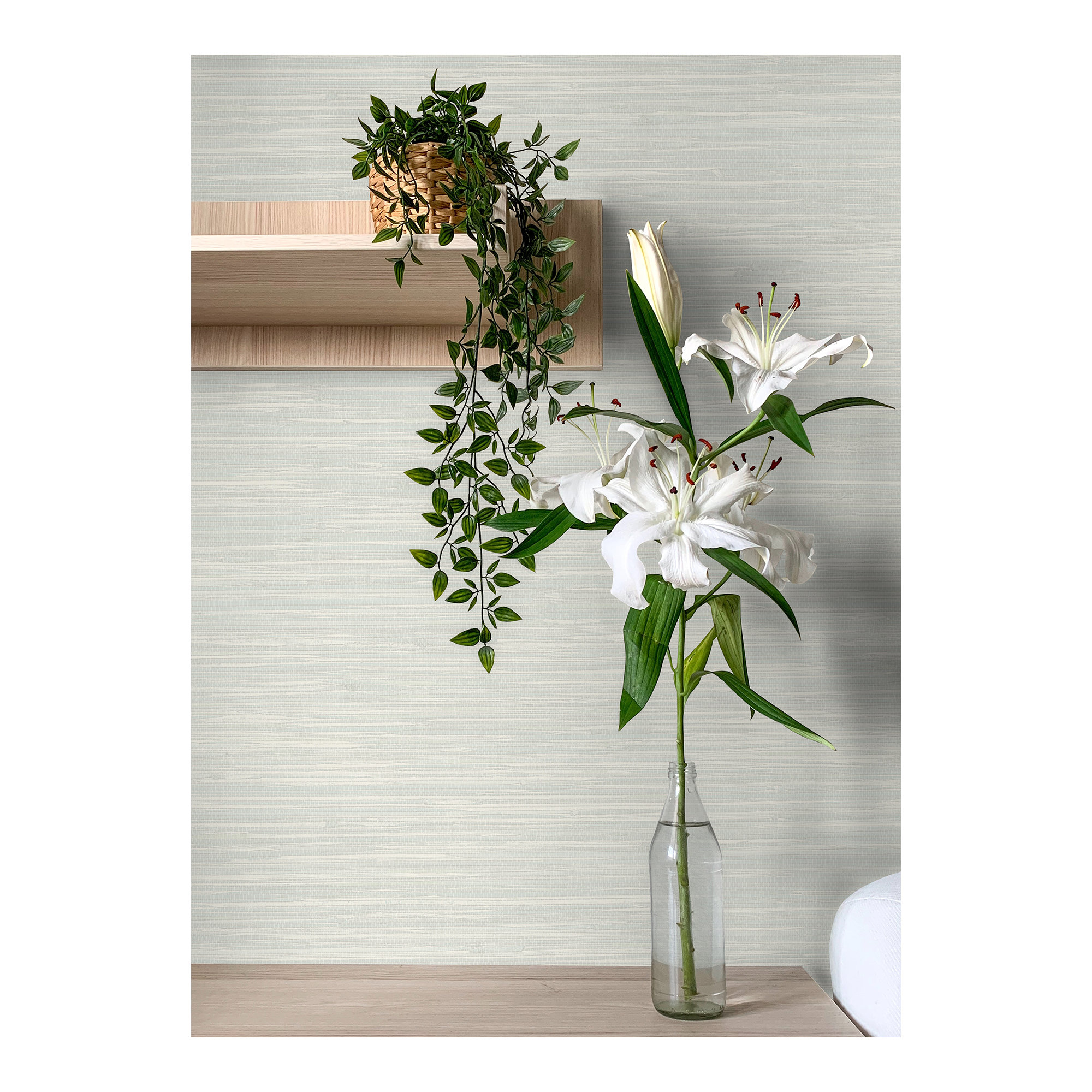 Dory Faux Grasscloth Wallpaper, Navy