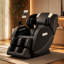 Fauteuil de massage inclinable noir de 28,41 po de largeur, système de chauffage lombaire et des jambes intégré à pression d'air zéro gravité-1917160270