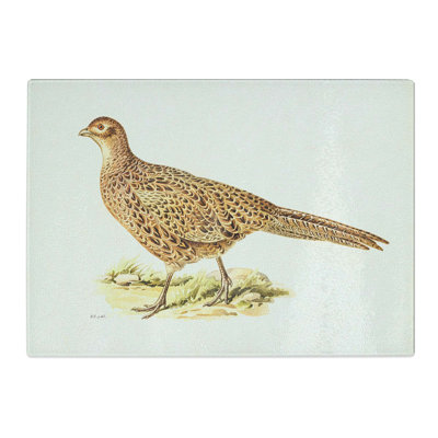 Tempered Glass Pheasant by Von Wright Chopping Board
