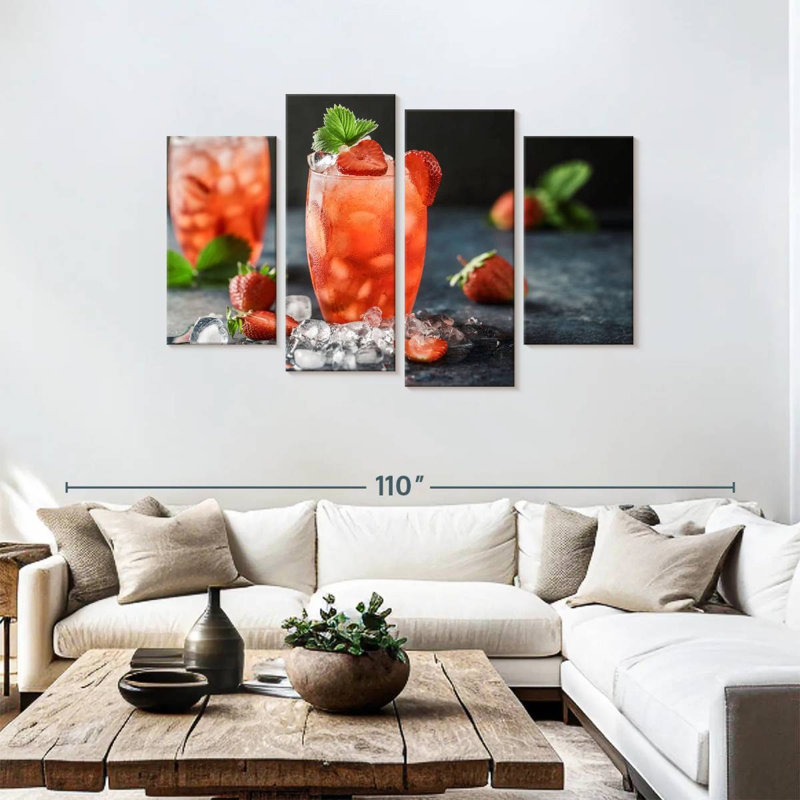 Yarlin Strawberry Cocktails, 48'' H x 75'' W