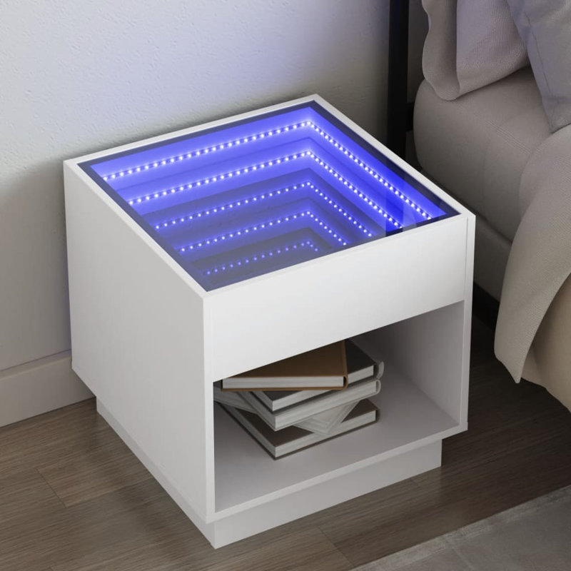Creaghan 50cm W Bedside Table, White