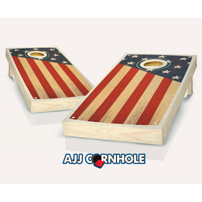 Ensemble de cornhole en bois massif teinté colonial 2 pi x 4 pi avec sacs