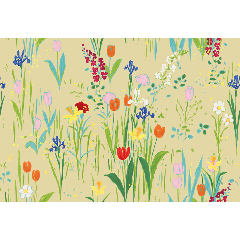 Paule Marrot Floral Wallpaper Double Roll, Limeade