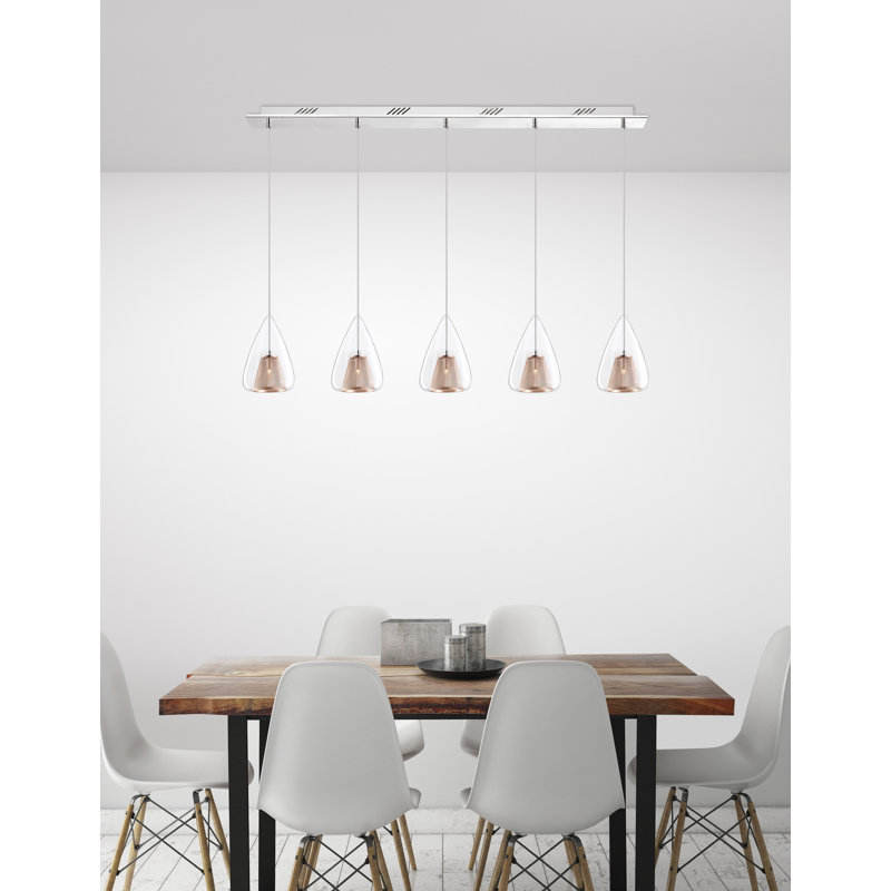 Hugo 5 - Light Chrome Kitchen Island Pendant