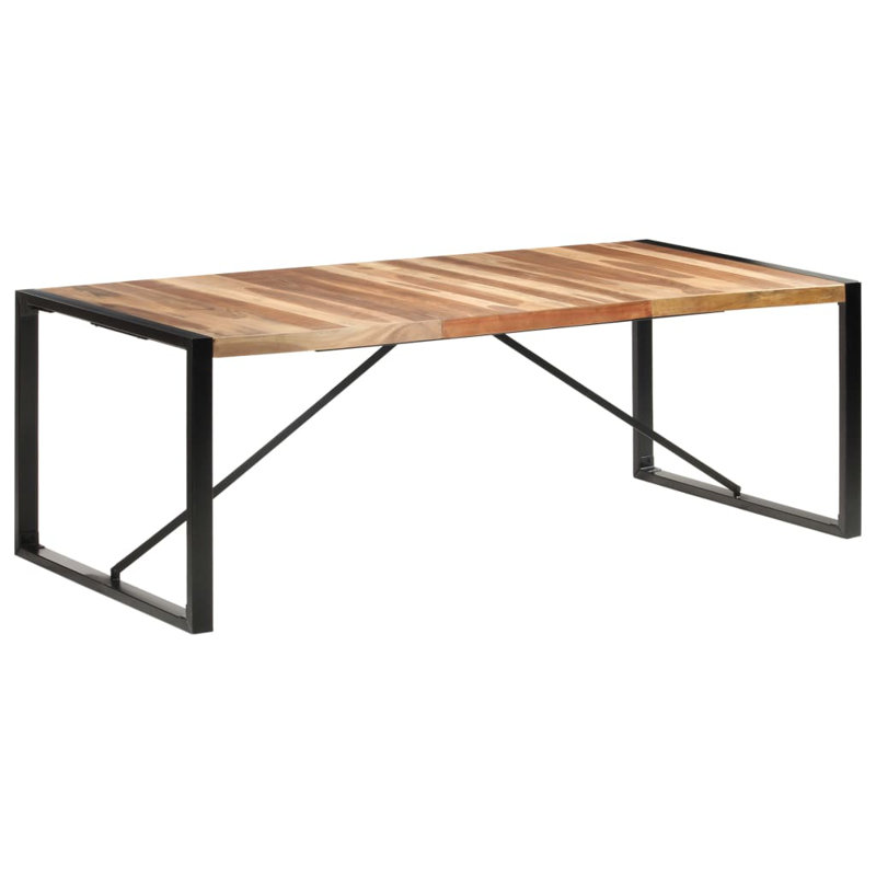 Cheyenne Dining Table Solid Wood, Light Brown, Black, H75 x L220 x W100cm