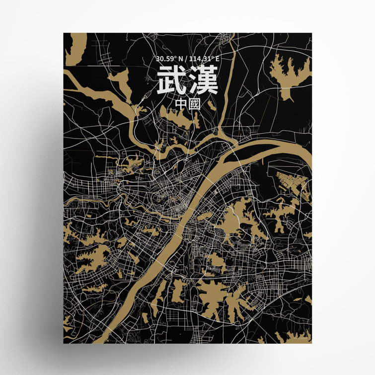 Wuhan (Traditional Chinese) City Map Graphic Art