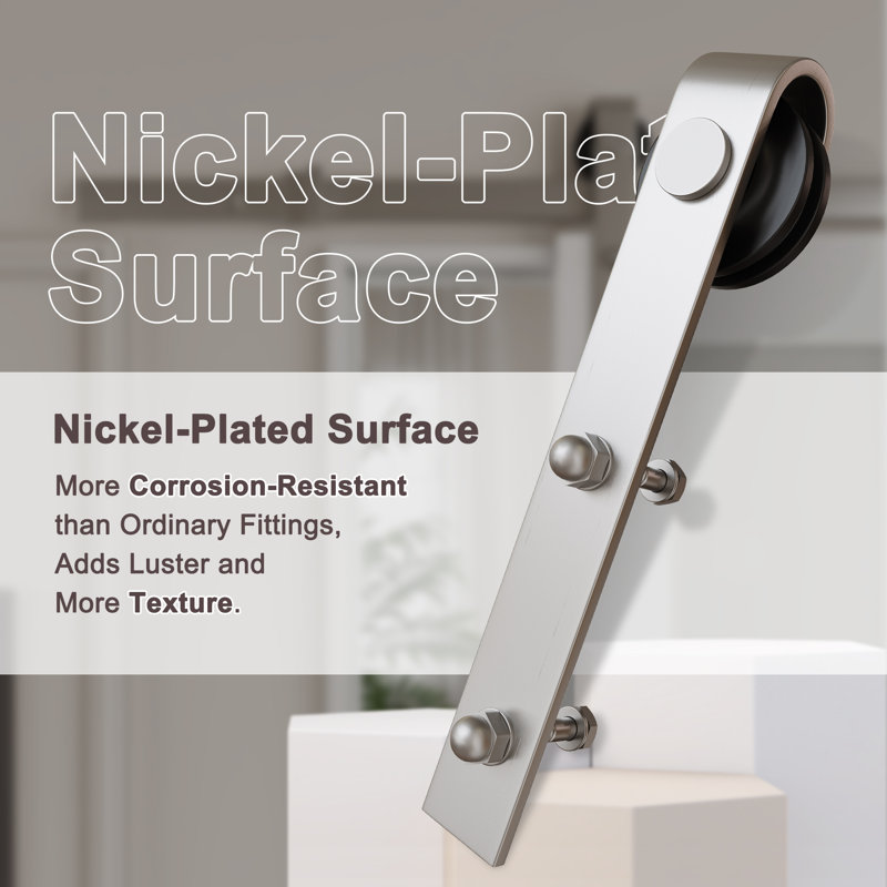 36 in. x 80 in. Frosted Glass White MDF Sliding Barn Door with Nickel Hardware