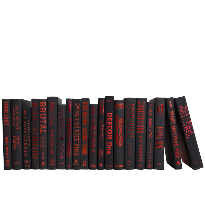 Livres décoratifs - Onyx et livres rouges - Livres noirs au pied