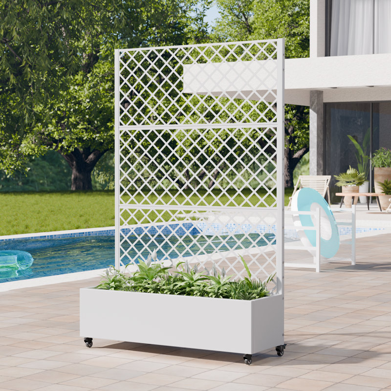Bac à fleurs H 6 pi x l 4 pi Breeze, H 72 po x l 47 po x P 16 po, Blanc
