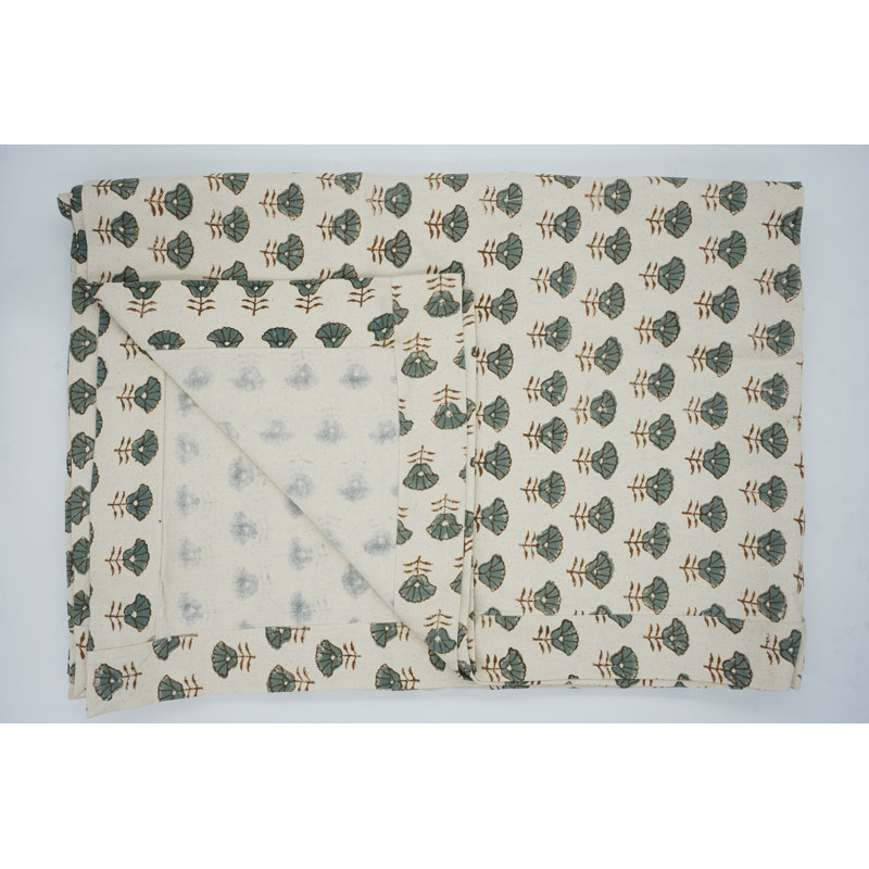 Fabdivine 18X18 Inch Premium Napkin for Every Occasion Floral Block Print Design - Kohinoor, Gray Set of 4