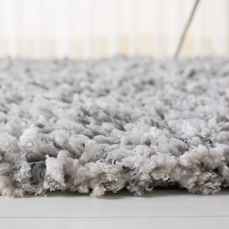 Tapis gris / ivoire fabriqué à la main Poindexter, Rectangle 8 pi x 10 pi