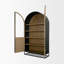 Sloan 47.5l X 18.0w X 85.5h Dark Wood W/black Metal Frame Arch Cabinet-1657797176