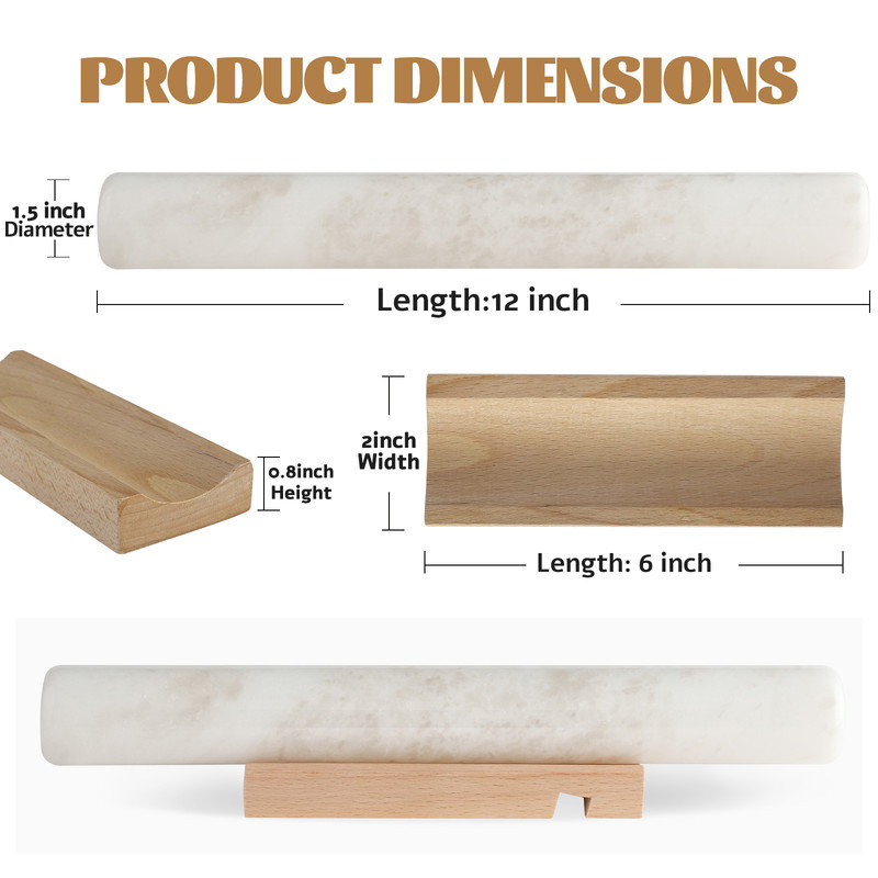 Marble French Rolling Pin with Stand,Namib Fantasy