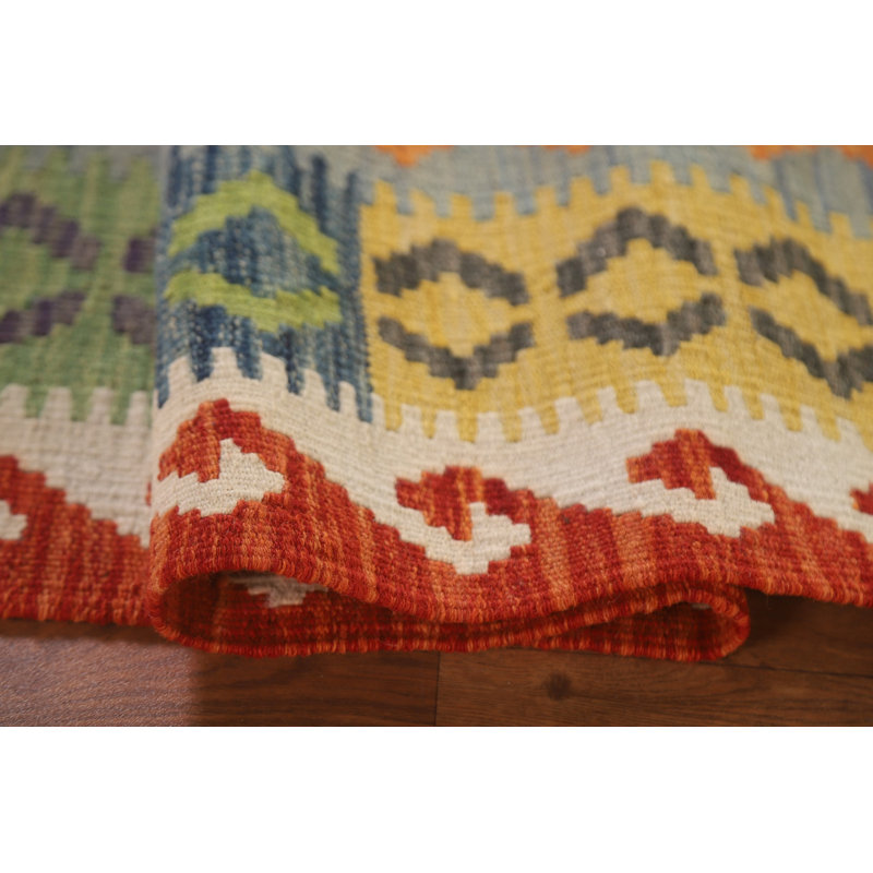 Tapis géométrique réversible en laine 5 x 6
