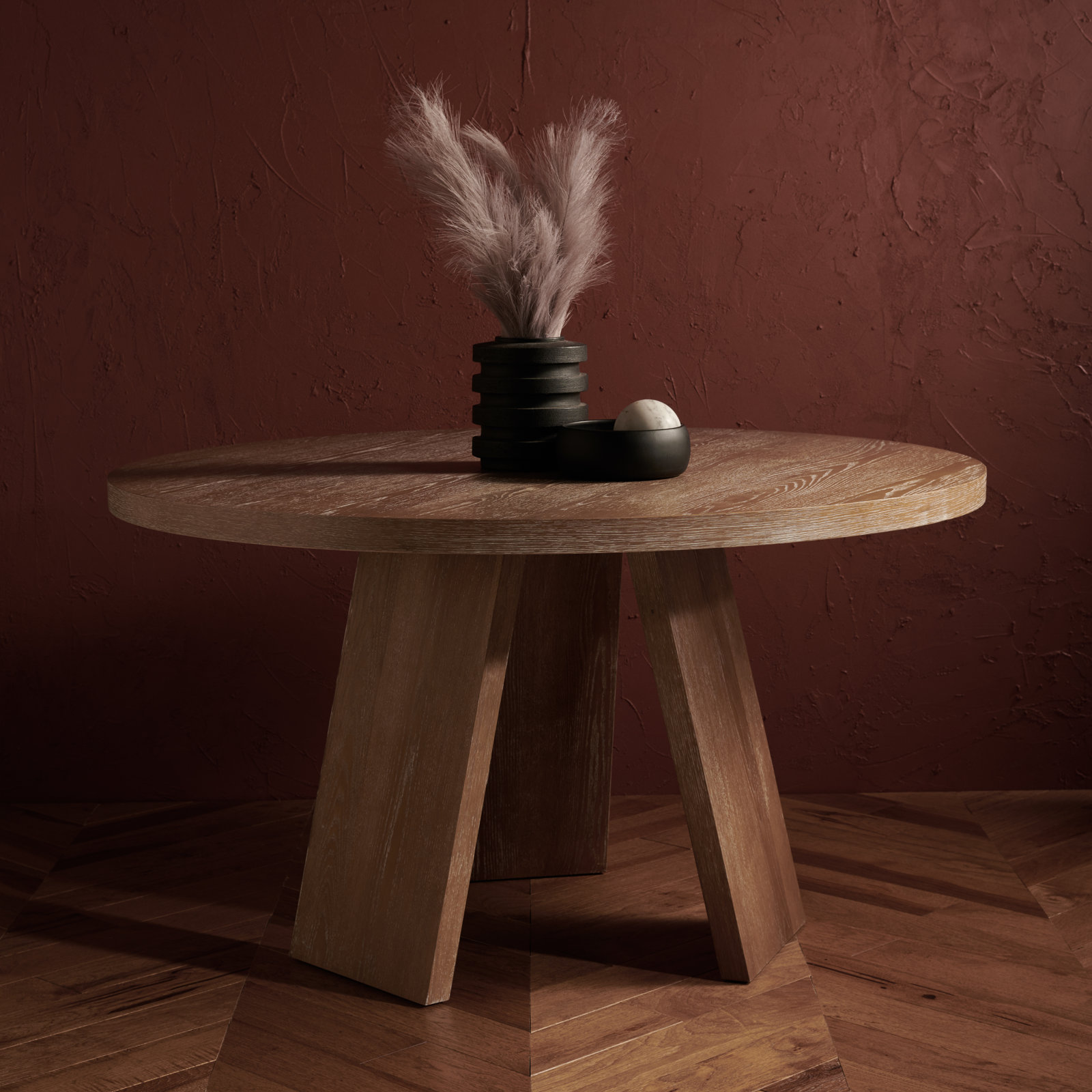 Mattelynn 54'' Round Dining Table, Rustic Oak