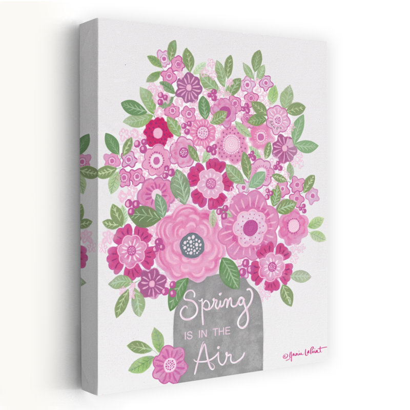 «Spring Is In The Air», art floral printanier contemporain, H 24 po x l 16 po