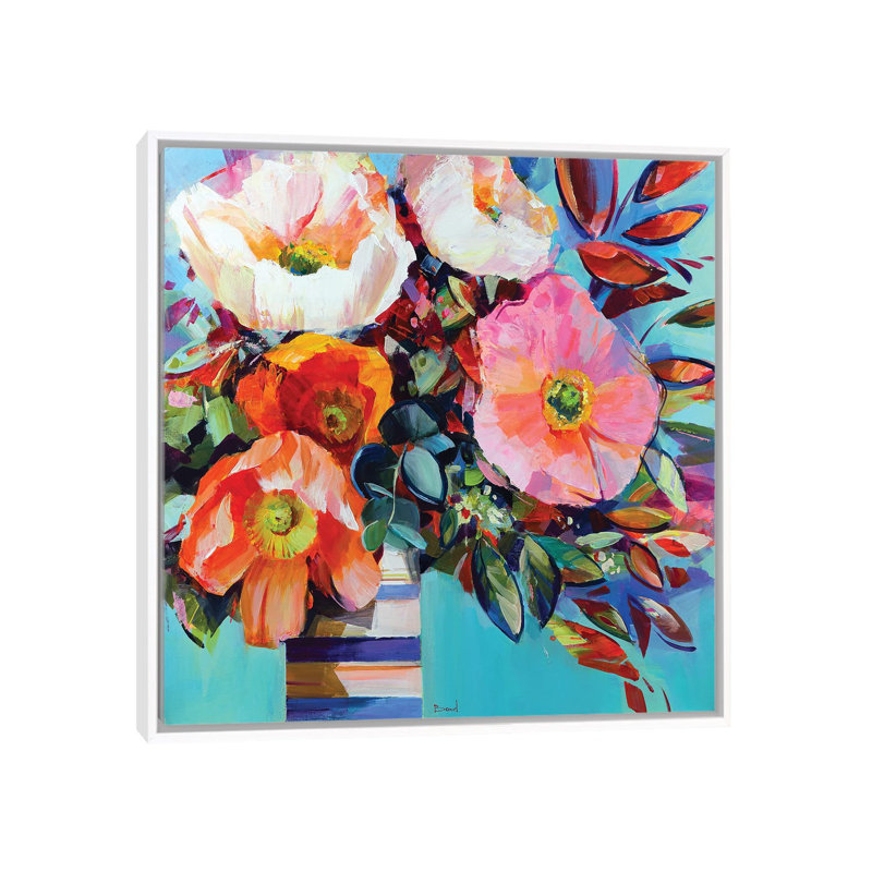 Floral Shock - reproduction d'art murale - toile encadrée, H 18 po x l 18 po, Toile à cadre flottant sans passe-partout
