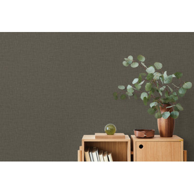 Designs Oat Stretford Linen Embossed Vinyl Unpasted Wallpaper