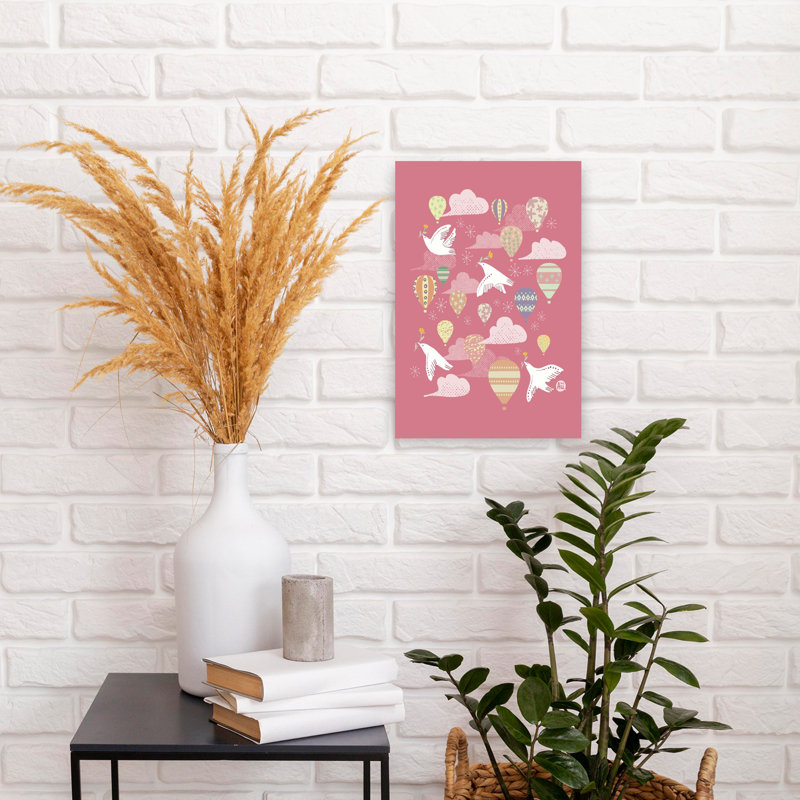 Contemporary Art Abstract Contemporary Bird Nature Landscape Wall Art by Aia Ueno - Wrapped Canvas Print