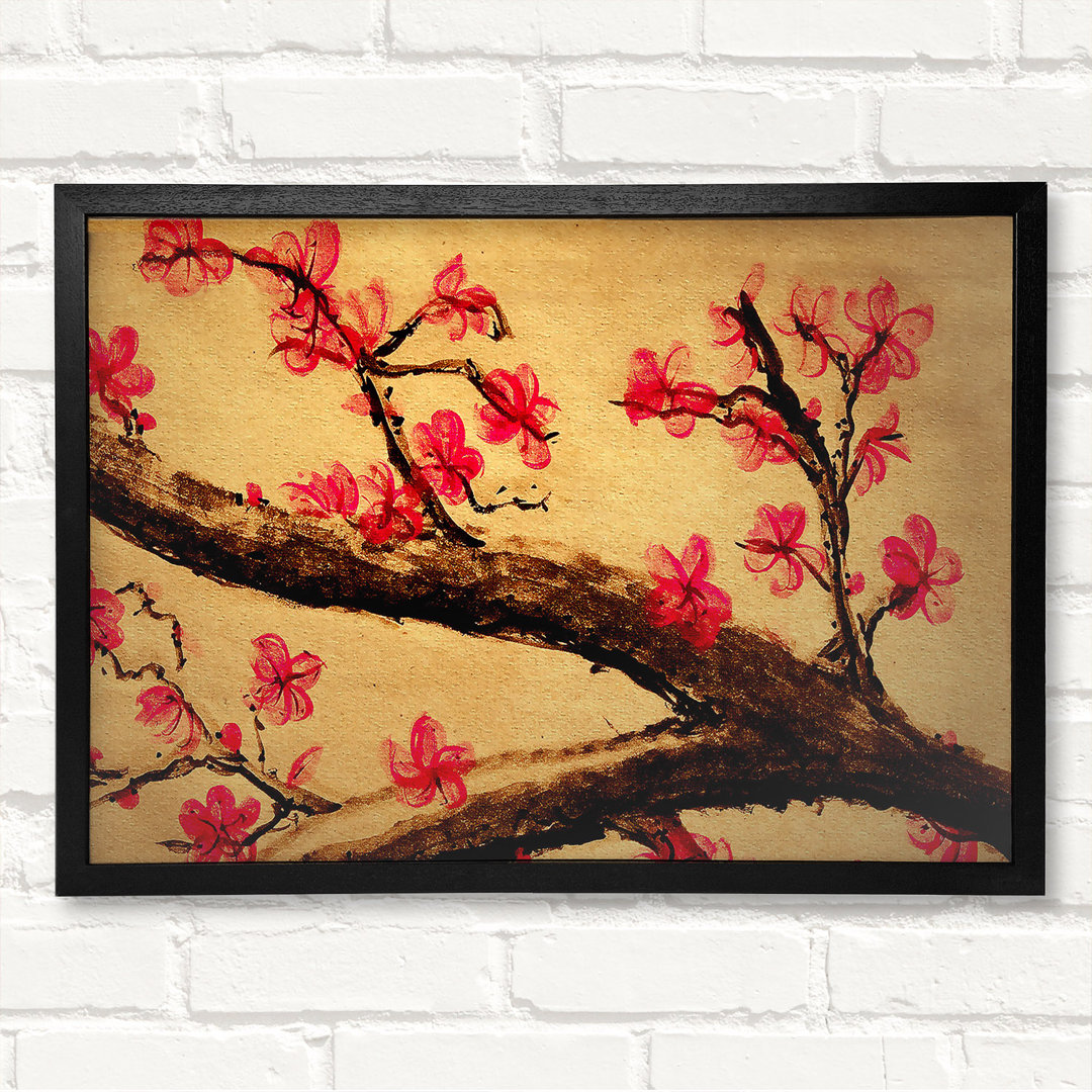 Gerahmtes Leinwandbild Cherry Blossom von Watanabe Seitei