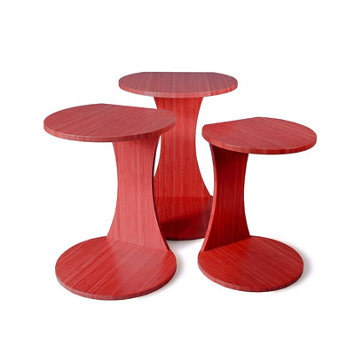 Double O solid Bamboo Nesting Tables