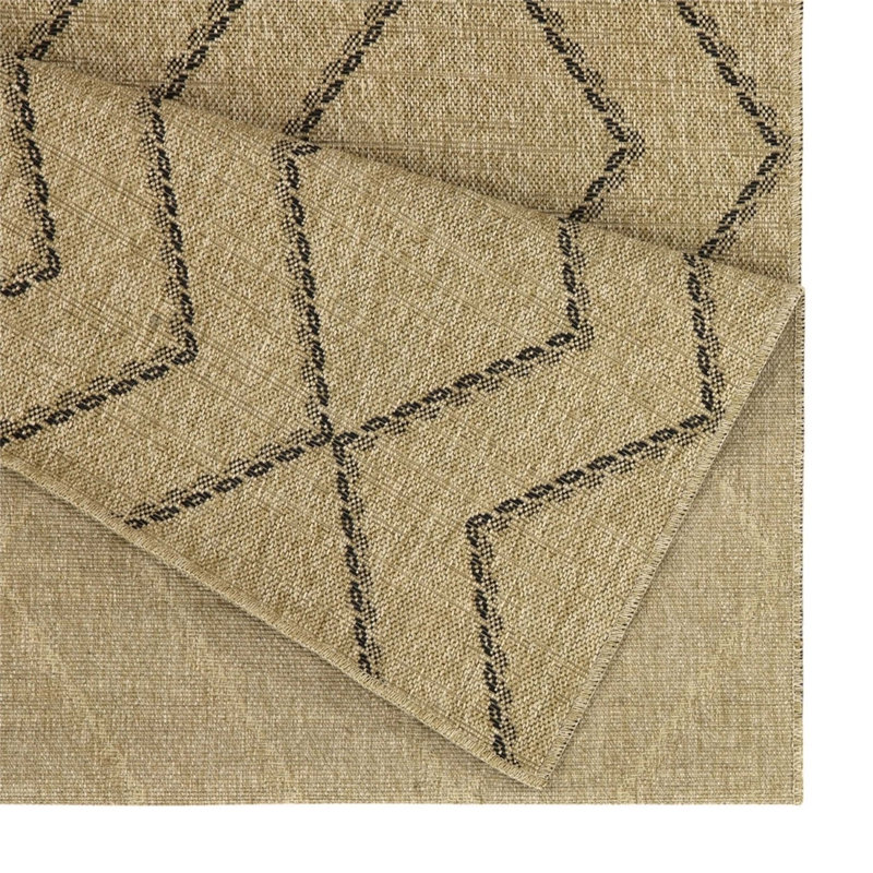 Tapis intérieur / extérieur 2 pi 7 po x 7 pi 3 po Earth Jute / Black