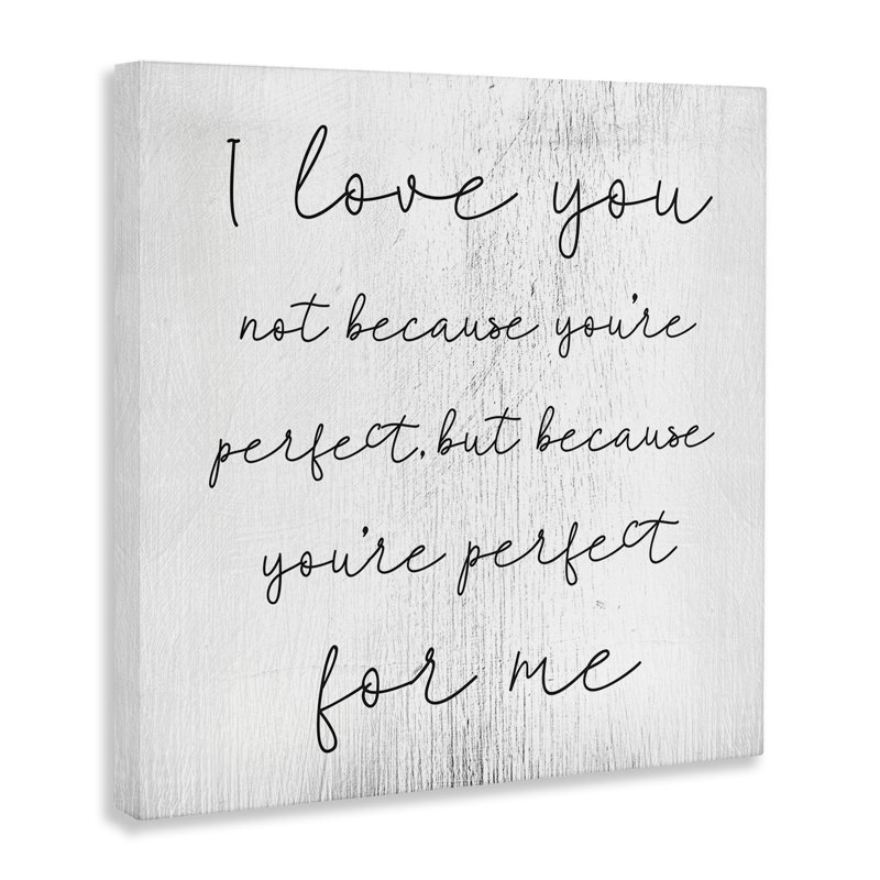 «Love Not Perfect Inspirational Family Word Design», reproduction d'art textuel sur toile, H 24 po x l 24 po