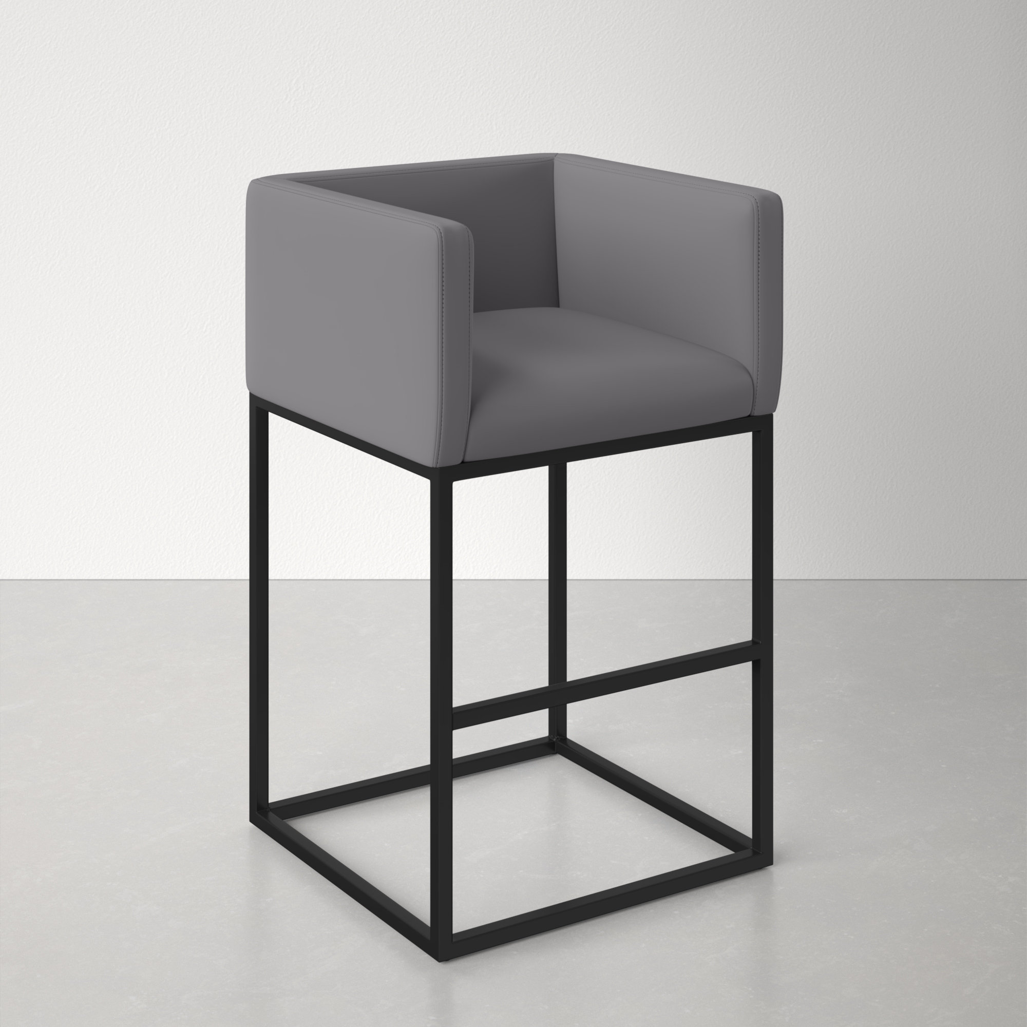  Bar & Counter Stool, Bar Stool (29" Seat Height), Gray