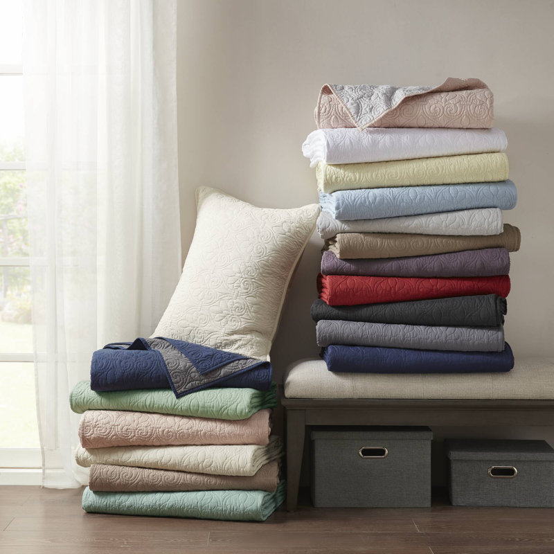Khaki Twin Reversible Microfiber Bedspread Set