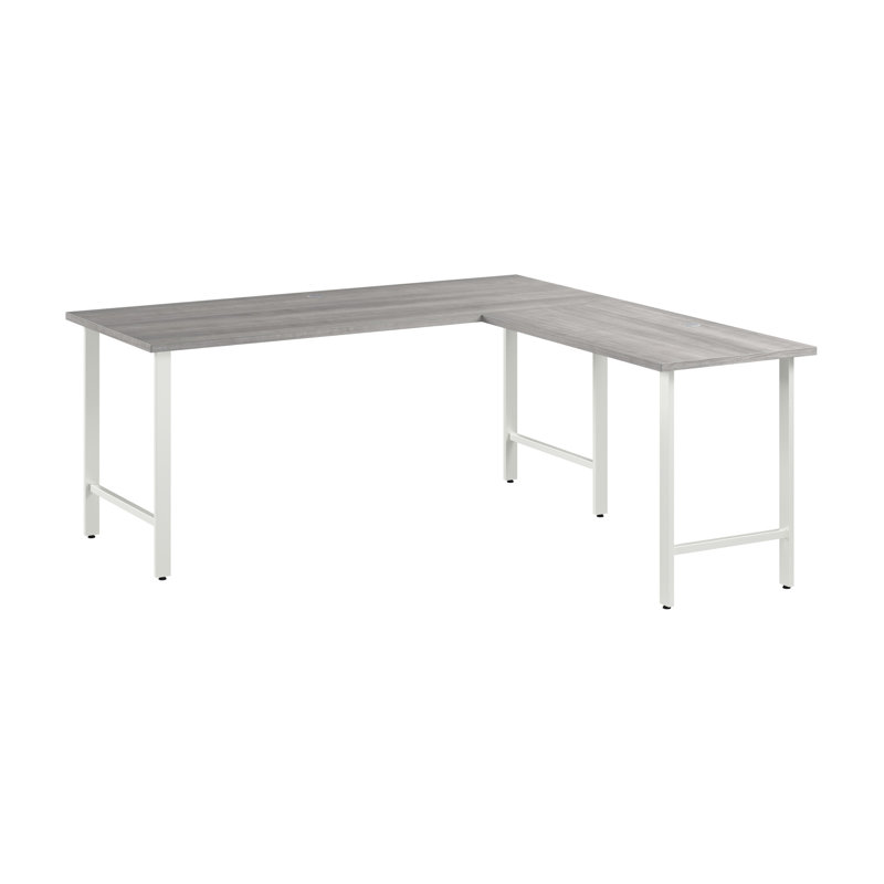 Bureau L 71 po Hustle - gris platine - réversible, Gris platine