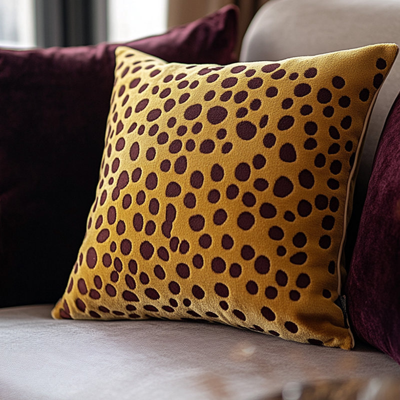 Retro Leopard Accent Pillow