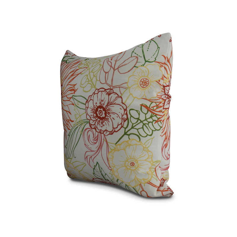 Cuban Flare Floral Reversible Throw Pillow, Orange, 26" x 26"