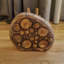 Support en bois / Décoration intérieure / Support en bois flottant pour plantes / Tranche de bois mosaïque unique