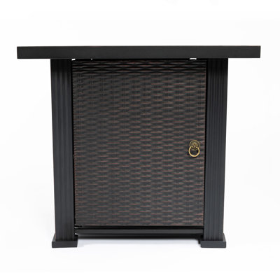 Outdoor Fire Pit Table 28Inch Square, Steel, Propane Gas, 8.27In Package Height, No Glass Square Gas Table, Steel Burner, Fuel, 40Lb Product Weight, C