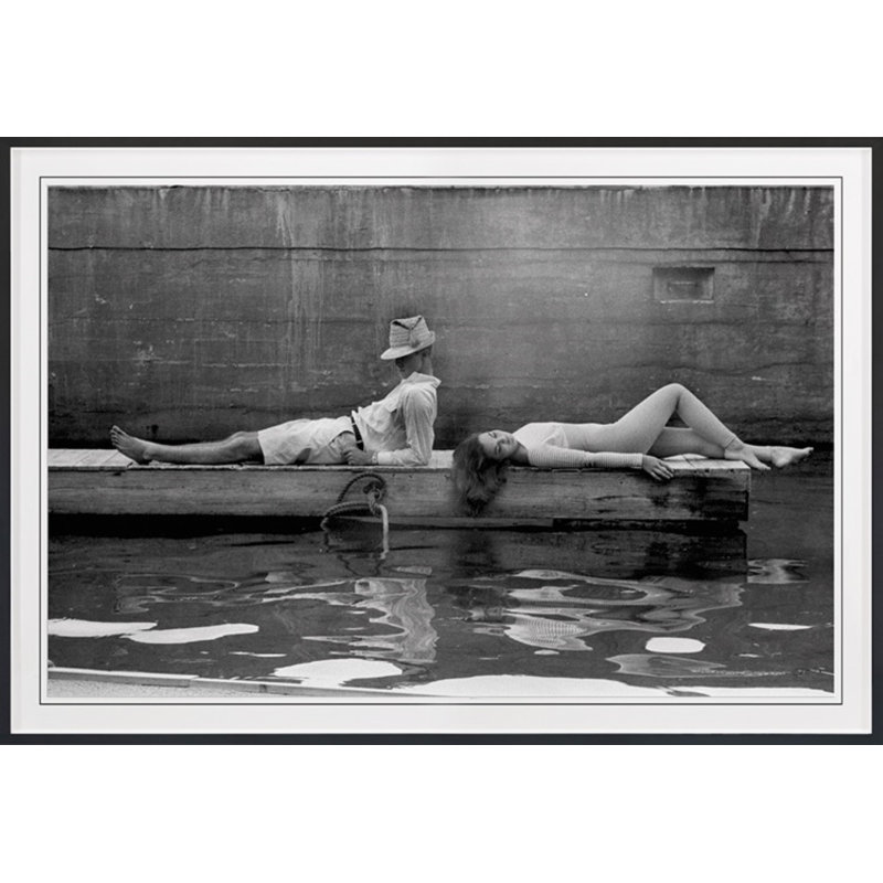 Lounging Couple Print by Grand Archives, Black Framed, 42" H x 61" W